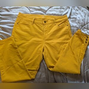 St. John's Bay Yellow Electric Mustard Sailor Style Jeans Size 16